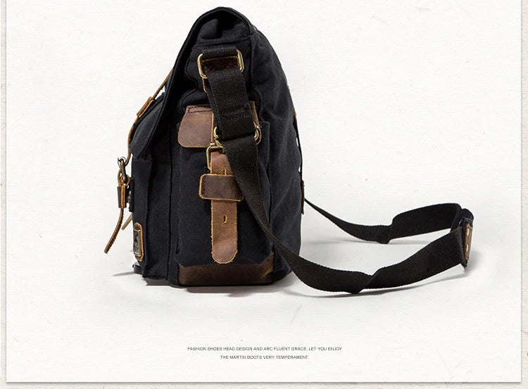 I AM LEGEND Will Smith Canvas +Genuine leather Men Messenger Bag Canvas Shoulder Bag men Crossbody Bag Sling Casual Bag Satchel