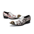 Men Pointed Toe Metal Ti Men's Dress  Fashion Handmade Chain Mens free shiping newest 2021-2 spring