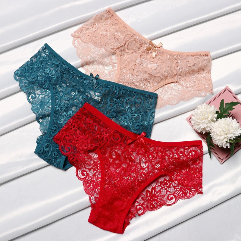Plus Size S/XL Fashion High Quality Women's Panties Breathable Female Underwear Sexy Lace Lingerie