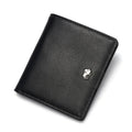 BISON DENIM Fashion Purse Men's Genuine Leather Wallet RFID Blocking Mini Wallet Male Card Holder Small Zipper Coin Purse W9317