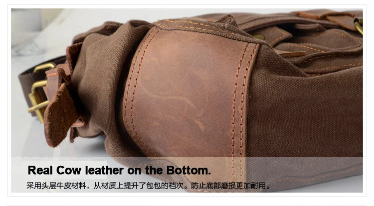 I AM LEGEND Will Smith Canvas +Genuine leather Men Messenger Bag Canvas Shoulder Bag men Crossbody Bag Sling Casual Bag Satchel
