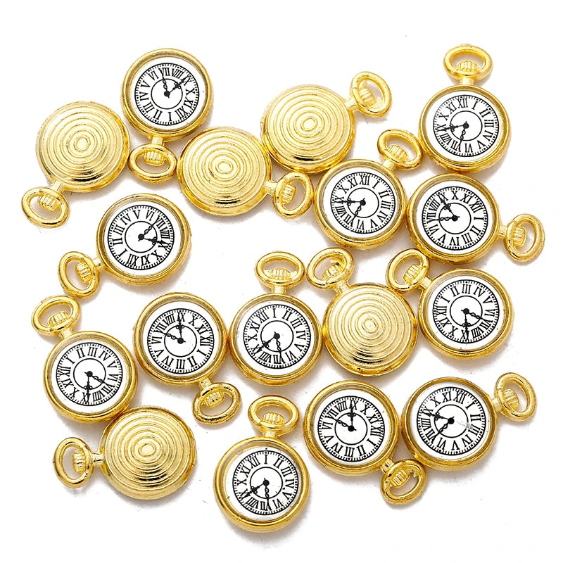 10 pcs Enamel charms antique bronze metal watch pendants fit diy necklace bracelet charms for Jewelry making W80