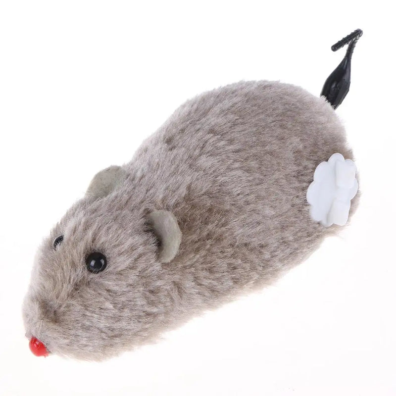 Creative Funny Clockwork Spring Power Plush Mouse Toy Multi Color Cat Dog Playing Interactive Toy Mechanical Motion Rat Pet Toy