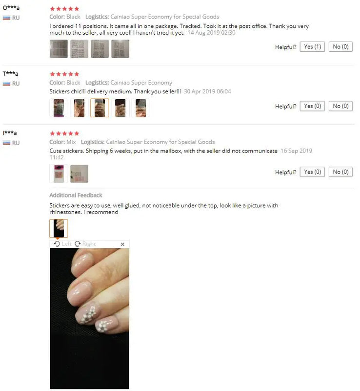 10Pcs Nail Art Transfer Stickers 3D Design Manicure Tips Decals Decorations Sheet for DIY Nail Art