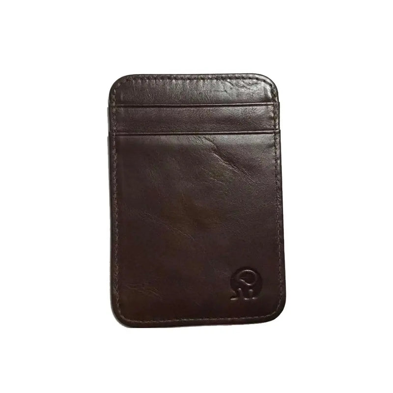 Fashion 100% Genuine Leather Thin Bank Credit Card Case Mini Card Wallet Men Bus Card Holder Cash Change Pack Business ID Pocket