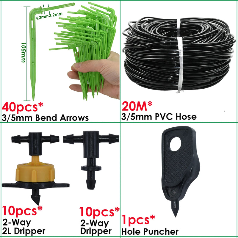 KESLA Greenhouse Drip Irrigation 4-Way 3/5mm 2-Way Drip Arrow Transmitter Garden Automatic Watering System Potted Plant 10/20set