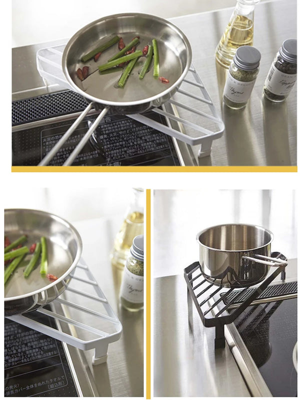 Kitchen triangle pot rack shelf floor corner dish cover storage stove - View 4 | SAMAG