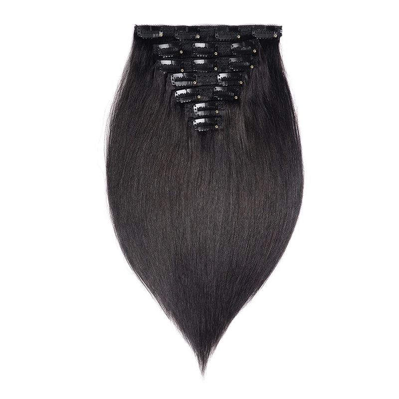 Doreen Full Head Brazilian Machine Remy Clip in Hair Extensions Human Hair 100% Real Natural Hairpiece Clips On 120G 14 To 22