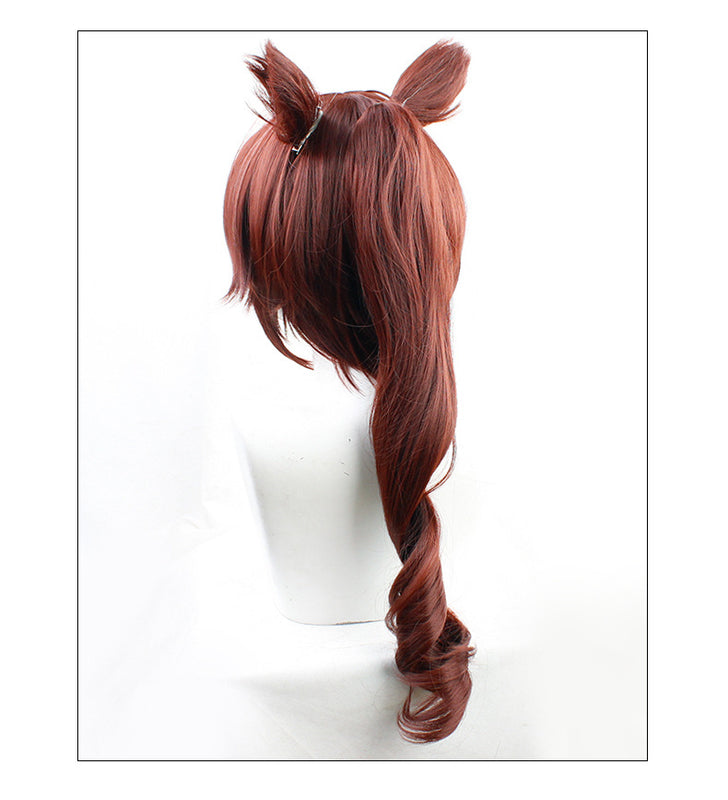 Anime Uma Musume Pretty Derby Tokai Teio Wig Brown ponytail cosplay wig Halloween party wig
