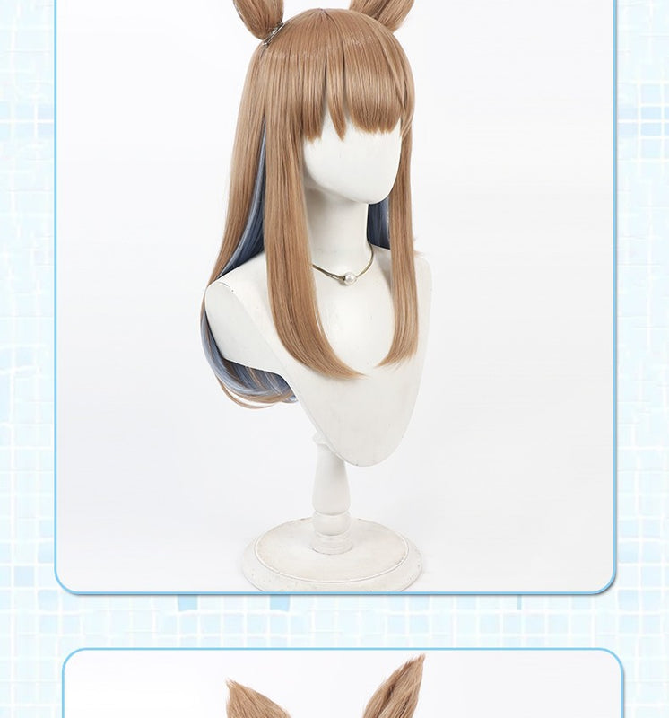 Uma Musume: Pretty Derby Cosplay Almond Eye Wig Halloween anime party heat-resistant synthetic light brown wig