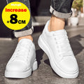 Men's Invisible Height Increasing Elevator Shoes Lace-up Sporty White Sneakers 6cm 8cm 10cm Taller Size Plus Invisible Elevate