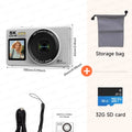 5K Digital Camera 8000W Pixel Retro CCD Dual Screen Photographic Cameras 80MP Vlog Cam with Auto Focus Smile Detection 18x Zoom