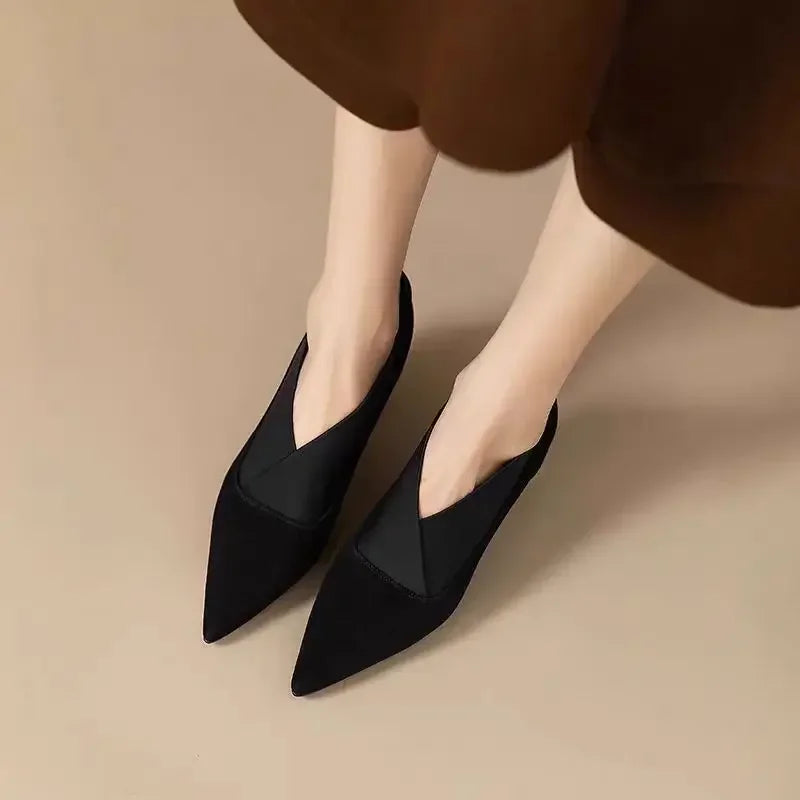 Summer fashion pointed high heels suede women's party office casual comfortable thin high heels brand design large size 42