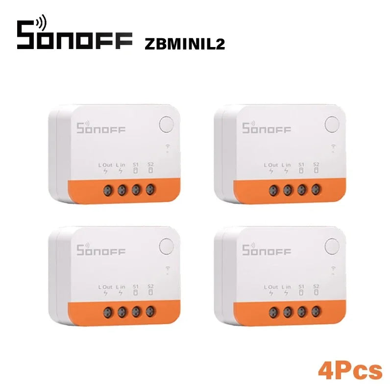 SONOFF ZBMINI L2 Extreme ZigBee Smart Switch No Neutral Wire Required 1-Gang 2-Way Control Switch Alexa Voice Work with ZBBridge