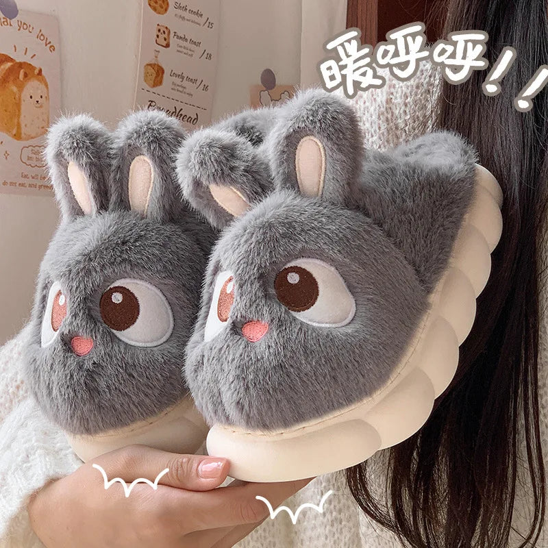 Women's cotton slippers winter indoor home warm and velvet household parent-child wool cotton shoes women wear outside winter