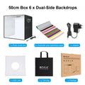 PULUZ Lightbox 80 60 50 40 30cm Photo LED Light Studio Kits 6 12 Color Backgrounds Tabletop Photography Soft Shooting Tent Box