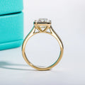AnuJewel 3ct Emerald Cut D Color Moissanite Engagement Ring Yellow Color 925 Sterling Silver Rings For Women Jewelry Wholesale