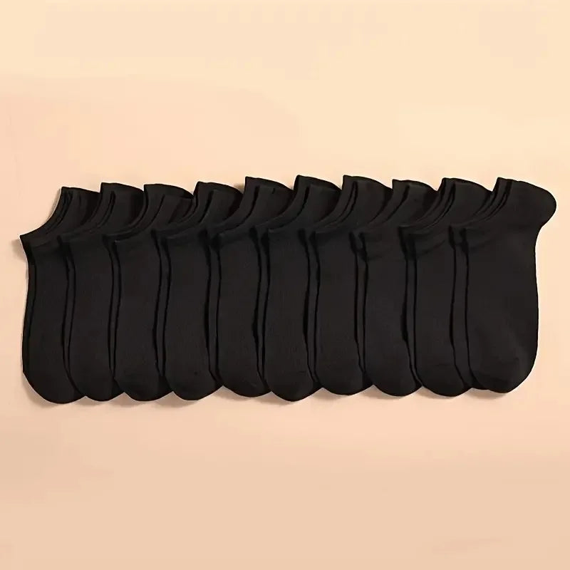 5/10 /20/30 Pairs Unisex Casual Plain Color Boat Socks | SAMAG