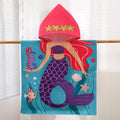 1 Cartoon Hooded Bathrobe Suitable for Boys and Girls, Can Be Unfolded into a Flat Blanket, Polyester Fiber Bath Towel, Children's Small Cape, Water-Absorbent Quick-Dry Beach Towel, Cute Cartoon Swimming Bathrobe for Babies,