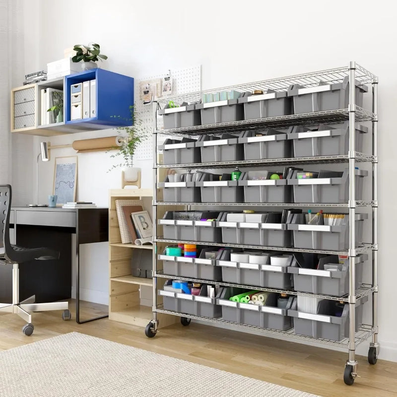 New Best Deal US Shipping Heavy Duty NSF Bin Rack Solid Steel Wire Shelving Storage Unit Organizer for Garage Warehouse Office K