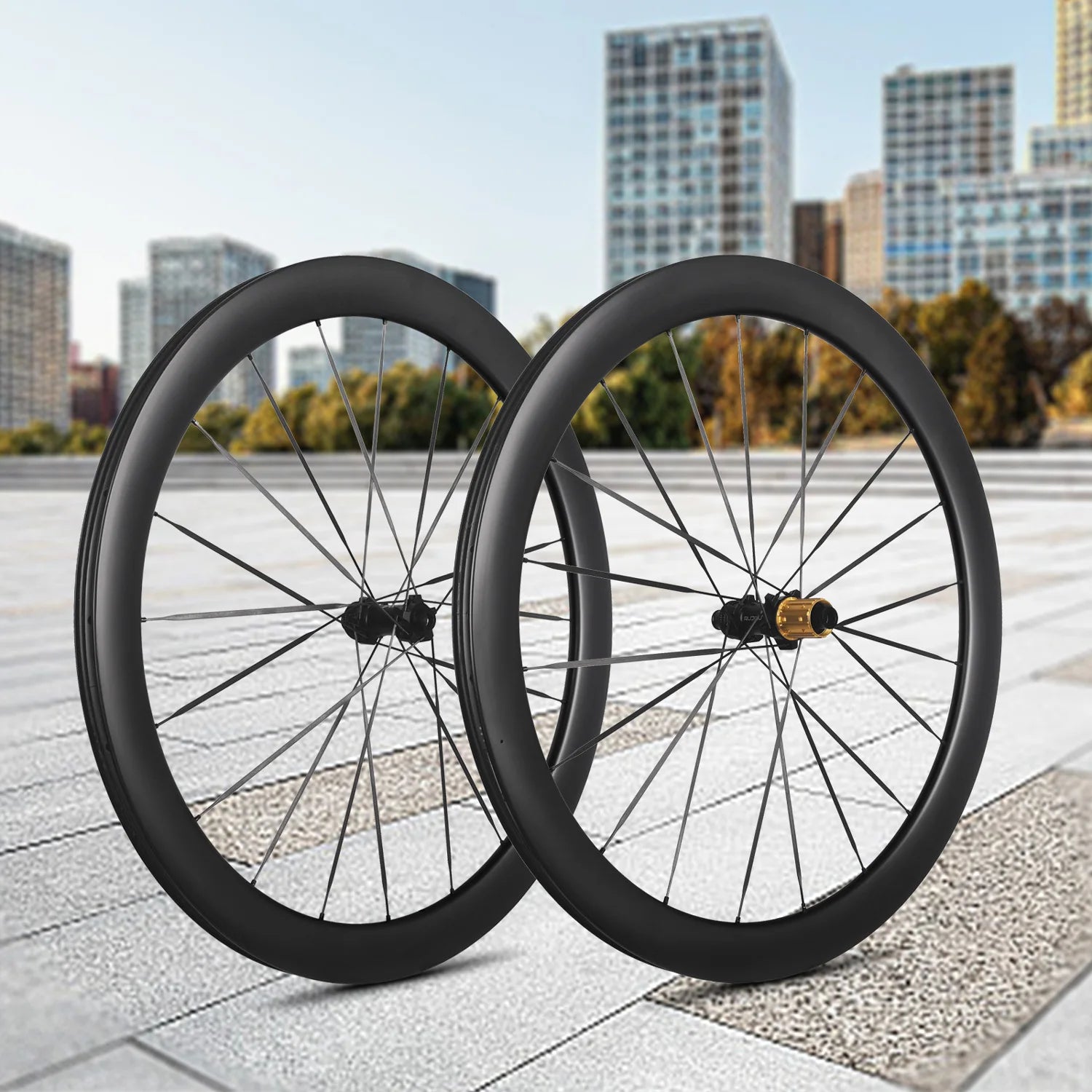 700C 1225g Carbon Spoke 5.2.mm Rujixu GRAVEL Wheels Depth 38 50mm Road Bike Disc Brake Wheelset  Carbon Rim Center Lock   Wheel