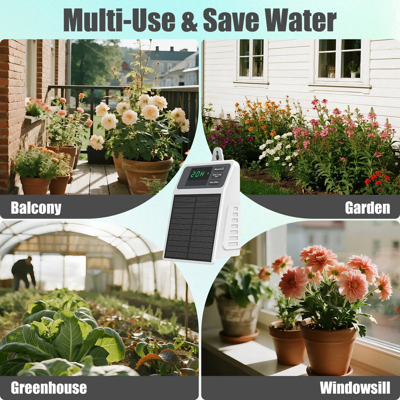 Upgraded Solar Drip Irrigation System Automatic Watering Plants Supplies for Home and Garden Balcony Greenhouse Hanging Plants