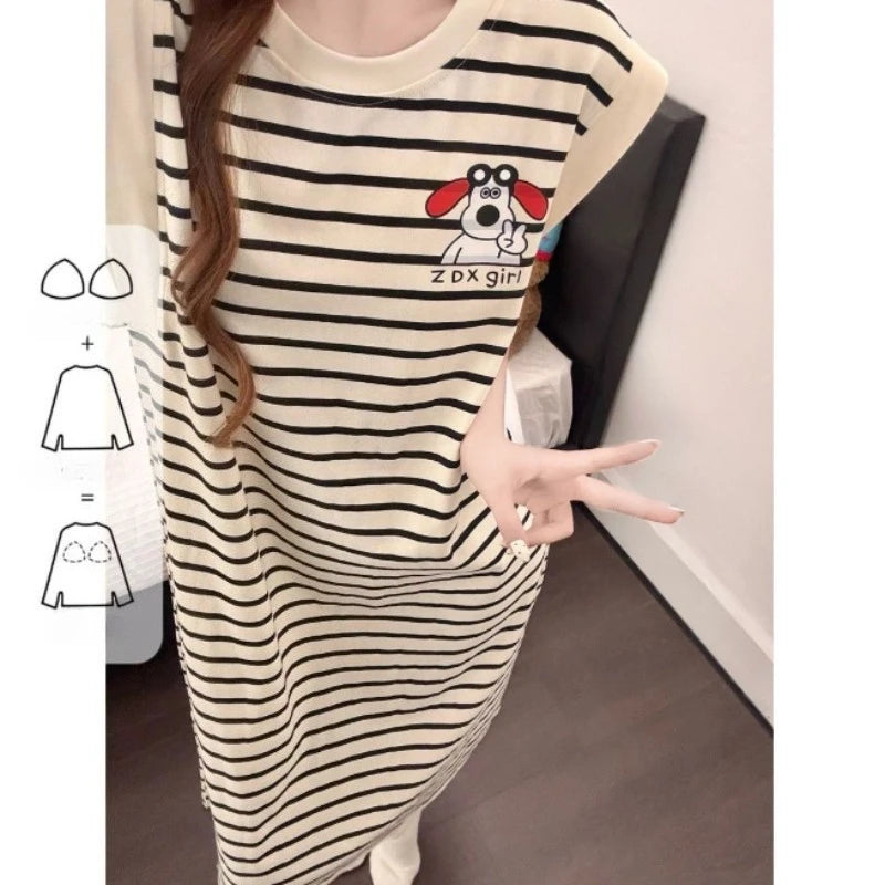 Tank top with chest cushion, sleepwear, women's skirt | SAMAG