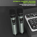 4-Channel Mixing Console with Wireless Microphone Kit USB Audio Mixer 48V Phantom Power Professional for DJ Karaoke PC Guitar