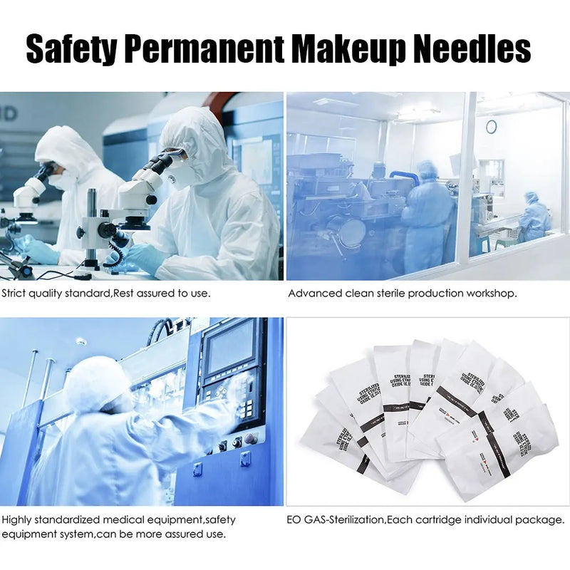 Biomaser Professional Permanent Makeup Cartridge Needles 1R/2R/3RL/5RL Disposable Sterilized Tattoo Pen Machine Needles Tips