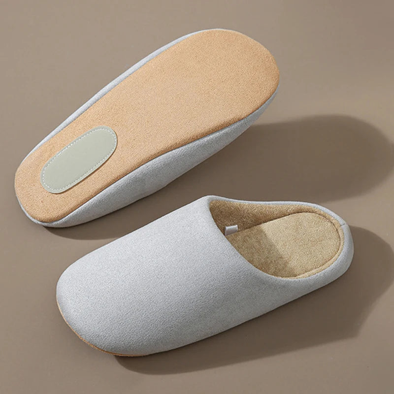 Asgard Women Warm House Slippers Winter 2024 New Silent Flat Bedroom Slides Indoor Cozy Fur Women Cotton Shoes Men Fuzzy Slipper