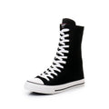 Boots Women Sneakers Canvas Casual High Top Shoes Long Boot Lace-Up Zipper Comfortable Flat Boot Sneakers Tenis Feminino