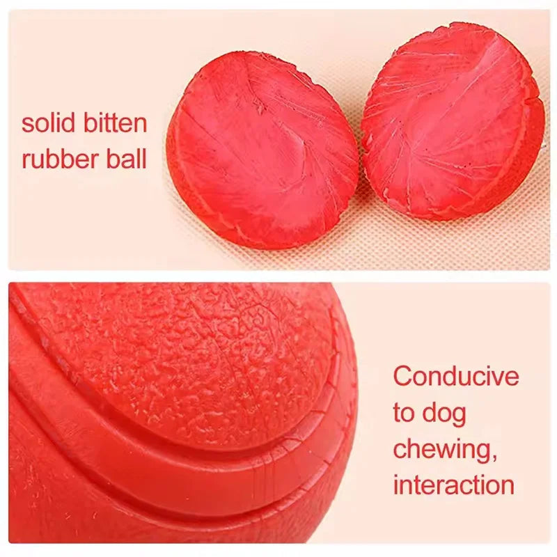 Indestructible Dog Chew Toy Solid Rubber Bouncy Ball for Teeth Grinding Interactive Outdoor Throwing & Fetch Training Pet Ball