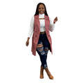 Women's Long Sleeveless Draped Open Front Sweater Vest Cardigan Side Pockets Button Daily Wear Going Out Date Draped Duster Vest