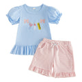 Girl s Back to School Outfit Cute Ruler Bow Embroidered | SAMAG