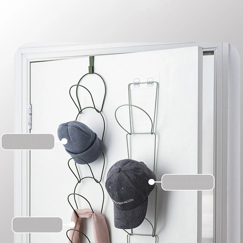 5Pcs Hat Rack Iron Punching Free Multi Layer Multifunctional Space Saving Hat Hanger Holder