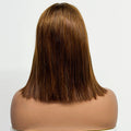 250% Density Bob Straight Human Hair 2X6 Transparent Lace Closure Frontal Human Hair Wigs 100% Human Hair Ginger 99J Colored Wig