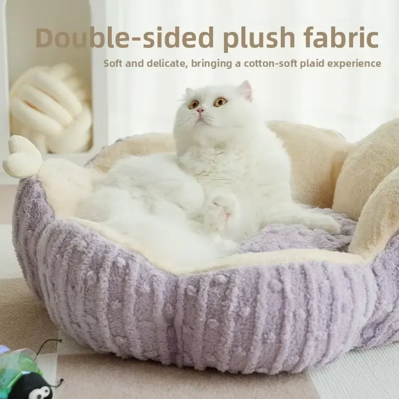 Autumn Cactus-Shaped Solid Pattern Thickened Fabric Cat Bed with Cave Design Sleeping Mat & Xuzhou Origin Pet House