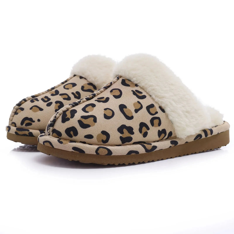 Kidmi Women's Plush Slippers Fine Stitch Fine-edged Seams Rustic Wood Button High-density Memory Foam Cotton Slippers for Indoor