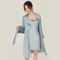 BirdTree, 100%Real Silk Simple Night-robe, Women V Neck Long Sleeve, Elegant Sexy Pajamas Robe, 2024 Summer Autumn New P469123QM
