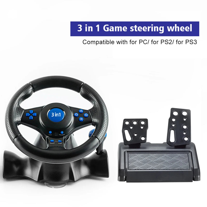 Vibrating USB Steering Wheel for Multi Platform Gaming Compatible with For Switch For xbox 360 For PS4 and More