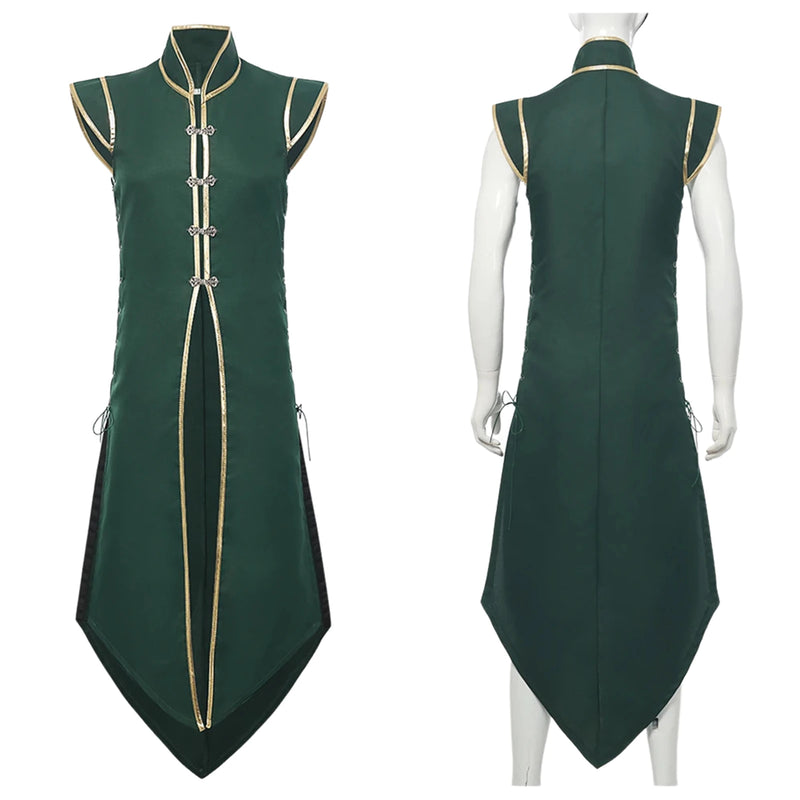 Mens  Medieval Viking Vest Long Vest Renaissance Sleeveless Jacket Knight Surcoat With Buttons Halloween Carnival Party Uniform