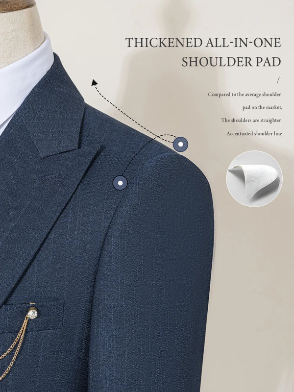 ST Cassy High-End Brand Formal Business Men's Suits Single Breasted Solid Color Slim Fit Suit Wedding Three-Piece