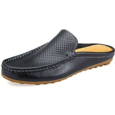 Summer Men's Shoes Casual Breathable Loafers Leather Half | SAMAG