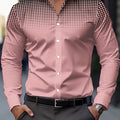 Men's Casual Long Sleeve Button-Up Shirt - Gradient Blue | SAMAG