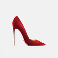 luxury women's shoes Black Suede Elegant Office Shoes Women Brand Pumps Red sole High Heels Pointed Toe Evening Dress Shoes 12cm