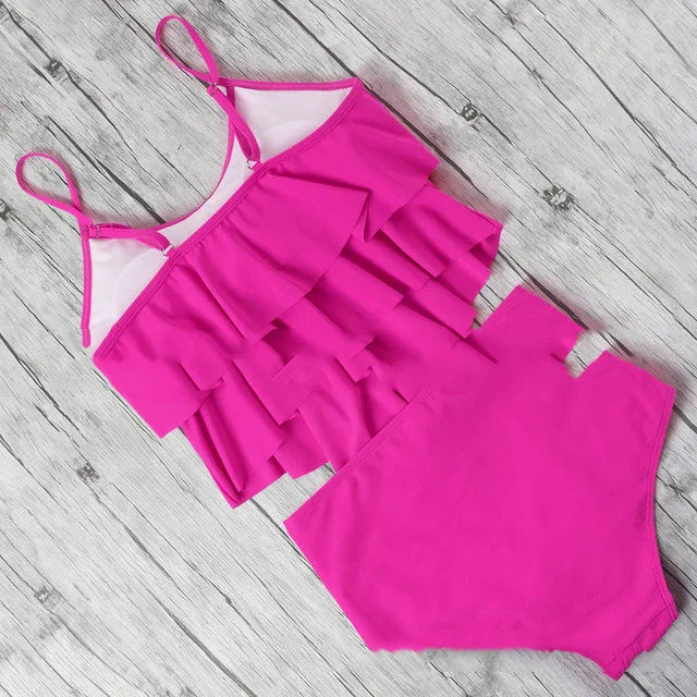Swimwear Ruffles Women Suits Two Piece Sets Printed | SAMAG