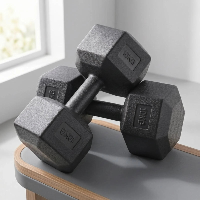Hex Dumbbells Cast-Style Hexagonal Flat-Sided Strength | SAMAG