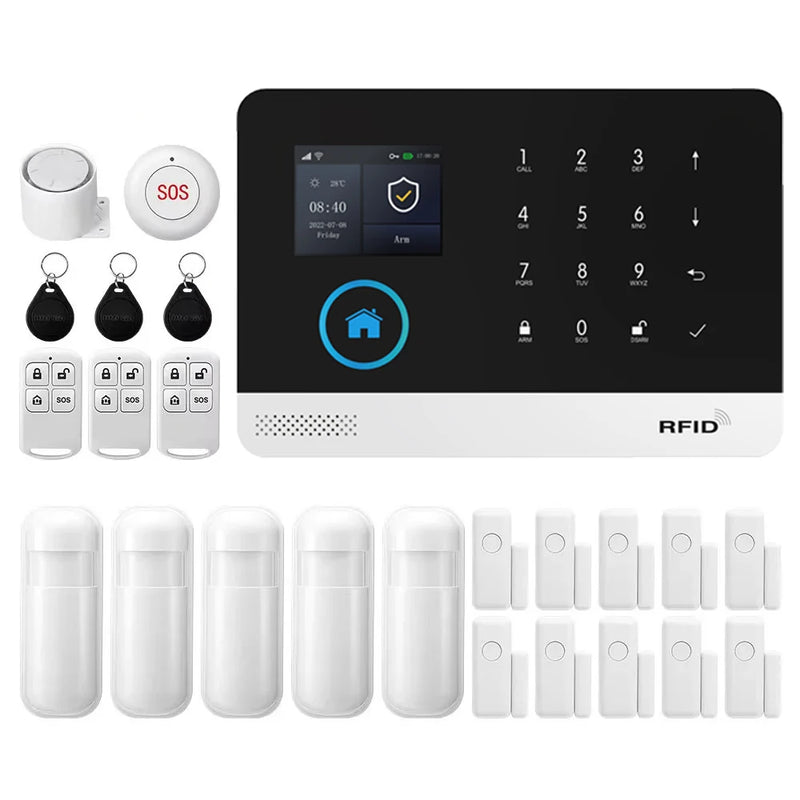 PGST WiFi 4G Home Alarm Security System Set Alexa Automation Alarm Security Protection Door Motion Works with Tuya Smart Life