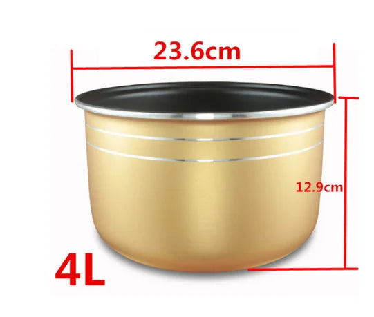 Rice Cooker Liner General Food Stainless Steel Uncoated Thickened 2L3L4L5L6L8L Rice Cooker Inner Pot