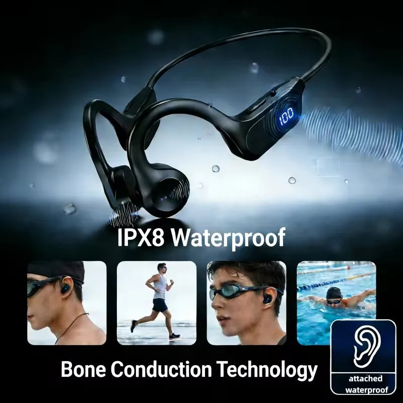 Lenovo Wireless Bone Conduction Headphones Bluetooth Earphone Sport Swimming Bluetooth Compatible Headphone Hand-free With Mic